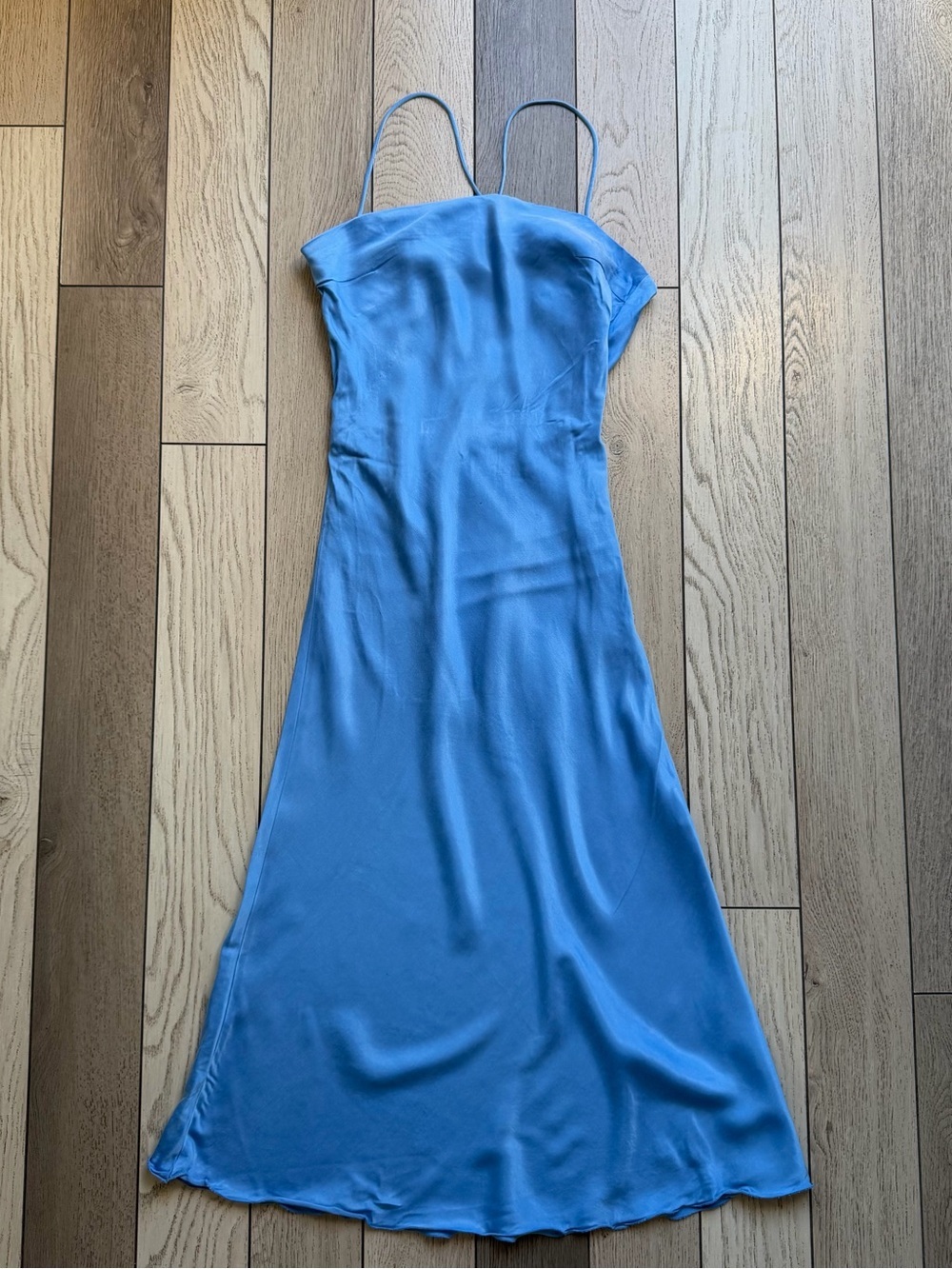 DJERF AVENUE Blue Slip Dress with Spaghetti Straps XXS